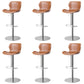Modern Faux Leather Barstools Adjustable Height Swivel Barstools Silver Brown 6 Piece Set Clearhalo 'Bar Furniture' 'Bar Stools' 'bar_stools' 'furn' 'furn_bar_stools' 'Furniture' 'Kitchen & Dining Furniture' 7015624
