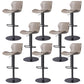 Modern Faux Leather Barstools Adjustable Height Swivel Barstools Black Gray 8 Piece Set Clearhalo 'Bar Furniture' 'Bar Stools' 'bar_stools' 'furn' 'furn_bar_stools' 'Furniture' 'Kitchen & Dining Furniture' 7015628