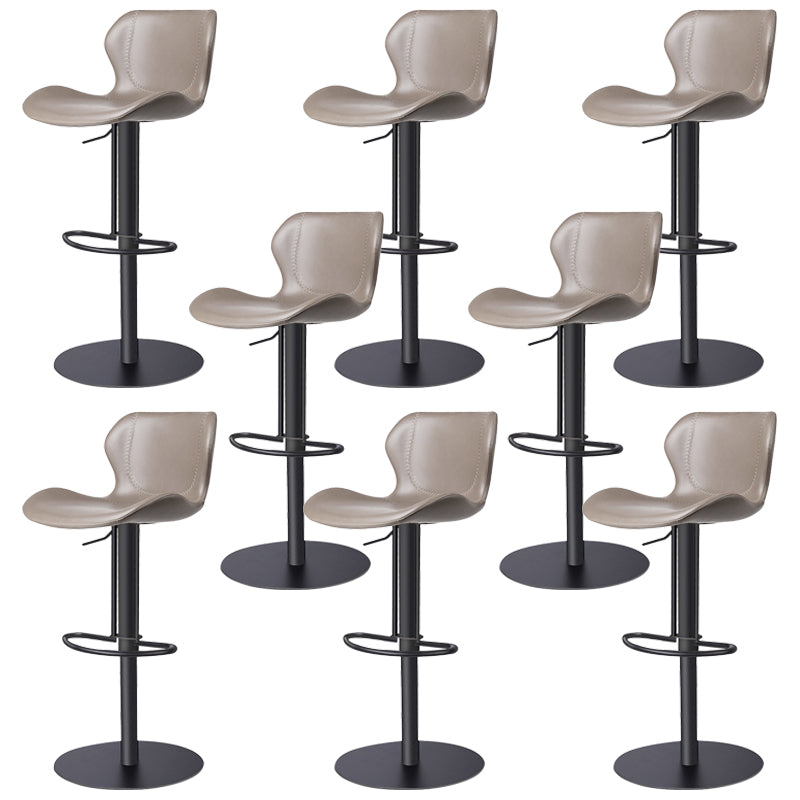 Modern Faux Leather Barstools Adjustable Height Swivel Barstools Black Gray 8 Piece Set Clearhalo 'Bar Furniture' 'Bar Stools' 'bar_stools' 'furn' 'furn_bar_stools' 'Furniture' 'Kitchen & Dining Furniture' 7015628