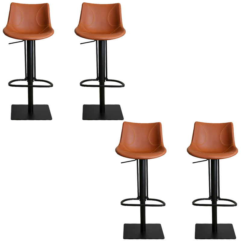 Sgabello da barre per barretta regolabile in pelle con base in metallo con base in metallo