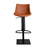 Faux Leather Barstools Adjustable Height Swivel Barstool with Metal Base