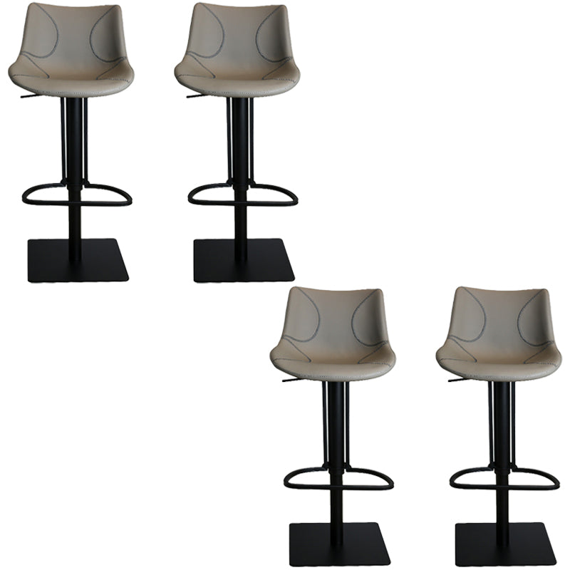 Sgabello da barre per barretta regolabile in pelle con base in metallo con base in metallo