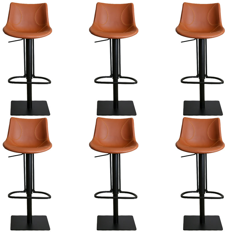 Sgabello da barre per barretta regolabile in pelle con base in metallo con base in metallo