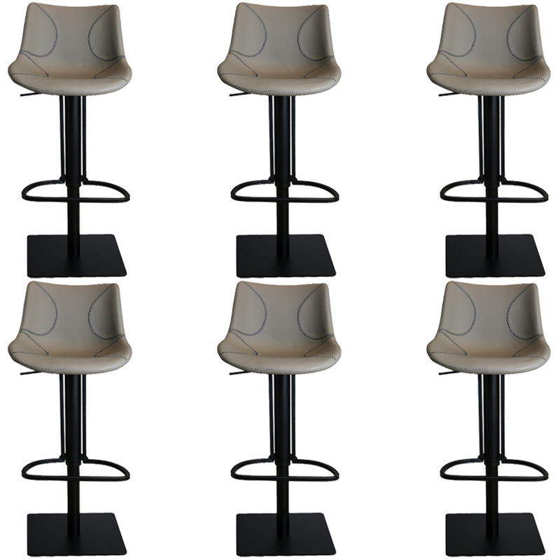 Sgabello da barre per barretta regolabile in pelle con base in metallo con base in metallo