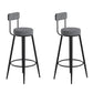 Glam Upholstered Dining Stools Round Bar Stools with Footrest