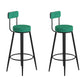 Glam Upholstered Dining Stools Round Bar Stools with Footrest
