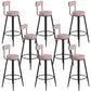 Glam Upholstered Dining Stools Round Bar Stools with Footrest