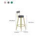 Glam Upholstered Dining Stools Round Bar Stools with Footrest