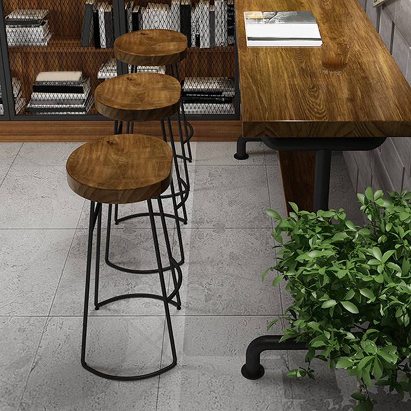 Modern Solid Wood Dining Stools Backless Barstools with Footrest Clearhalo 'Bar Furniture' 'Bar Stools' 'bar_stools' 'furn' 'furn_bar_stools' 'Furniture' 'Kitchen & Dining Furniture' 7015698