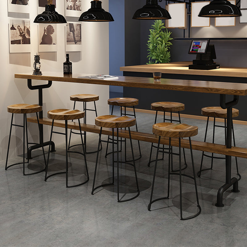Modern Solid Wood Dining Stools Backless Barstools with Footrest Clearhalo 'Bar Furniture' 'Bar Stools' 'bar_stools' 'furn' 'furn_bar_stools' 'Furniture' 'Kitchen & Dining Furniture' 7015704