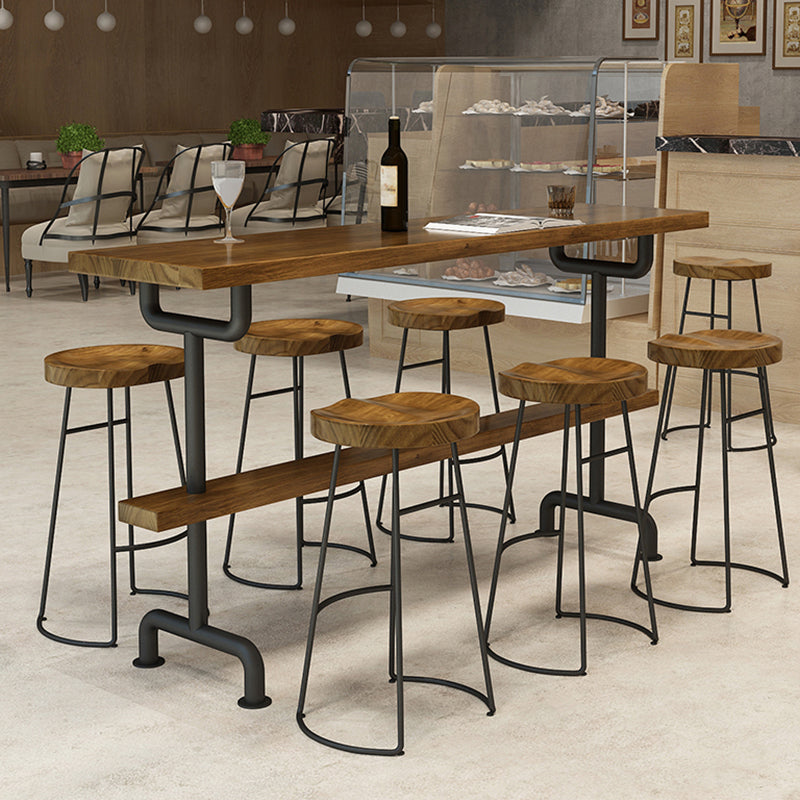 Modern Solid Wood Dining Stools Backless Barstools with Footrest Clearhalo 'Bar Furniture' 'Bar Stools' 'bar_stools' 'furn' 'furn_bar_stools' 'Furniture' 'Kitchen & Dining Furniture' 7015705