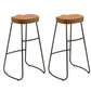 Modern Solid Wood Dining Stools Armless Barstools with Footrest