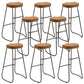 Modern Solid Wood Dining Stools Armless Barstools with Footrest