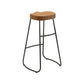 Modern Solid Wood Dining Stools Armless Barstools with Footrest