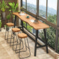 Modern Solid Wood Dining Stools Armless Barstools with Footrest