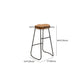 Modern Solid Wood Dining Stools Armless Barstools with Footrest