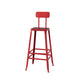 Modern Armless Backrest Counter Stool Iron Cafe Bar Stool with Wooden Seat and Pedal
