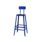 Modern Armless Backrest Counter Stool Iron Cafe Bar Stool with Wooden Seat and Pedal