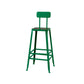 Modern Armless Backrest Counter Stool Iron Cafe Bar Stool with Wooden Seat and Pedal