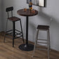 Modern Armless Backrest Counter Stool Iron Cafe Bar Stool with Wooden Seat and Pedal