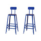 Modern Armless Backrest Counter Stool Iron Cafe Bar Stool with Wooden Seat and Pedal