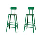 Modern Armless Backrest Counter Stool Iron Cafe Bar Stool with Wooden Seat and Pedal