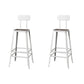 Modern Armless Backrest Counter Stool Iron Cafe Bar Stool with Wooden Seat and Pedal