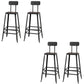 Modern Armless Backrest Counter Stool Iron Cafe Bar Stool with Wooden Seat and Pedal