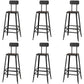 Modern Armless Backrest Counter Stool Iron Cafe Bar Stool with Wooden Seat and Pedal