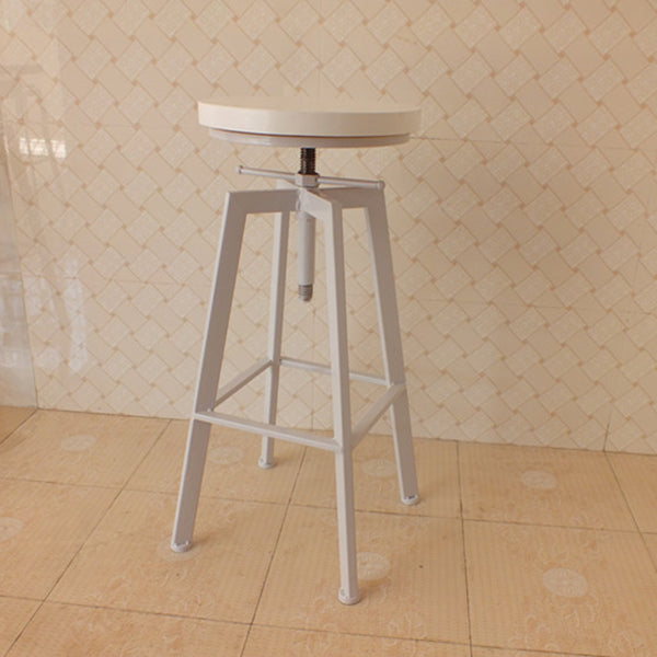 Industrial Armless Rotatable Counter Stool Iron Cafe Bar Stool with Pedal Clearhalo 'Bar Furniture' 'Bar Stools' 'bar_stools' 'furn' 'furn_bar_stools' 'Furniture' 'Kitchen & Dining Furniture' 7015816