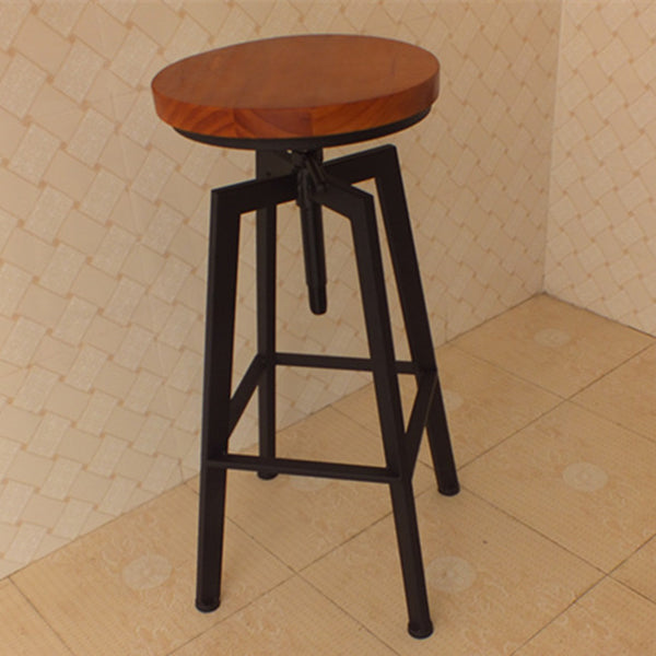 Industrial Armless Rotatable Counter Stool Iron Cafe Bar Stool with Pedal Clearhalo 'Bar Furniture' 'Bar Stools' 'bar_stools' 'furn' 'furn_bar_stools' 'Furniture' 'Kitchen & Dining Furniture' 7015817