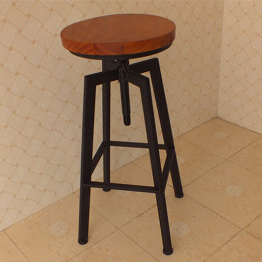 Industrial Armless Rotatable Counter Stool Iron Cafe Bar Stool with Pedal Clearhalo 'Bar Furniture' 'Bar Stools' 'bar_stools' 'furn' 'furn_bar_stools' 'Furniture' 'Kitchen & Dining Furniture' 7015817
