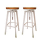 Industrial Armless Rotatable Counter Stool Iron Cafe Bar Stool with Pedal White 2 Piece Set Clearhalo 'Bar Furniture' 'Bar Stools' 'bar_stools' 'furn' 'furn_bar_stools' 'Furniture' 'Kitchen & Dining Furniture' 7015826
