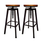 Industrial Armless Rotatable Counter Stool Iron Cafe Bar Stool with Pedal Black 2 Piece Set Clearhalo 'Bar Furniture' 'Bar Stools' 'bar_stools' 'furn' 'furn_bar_stools' 'Furniture' 'Kitchen & Dining Furniture' 7015831