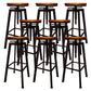 Industrial Armless Rotatable Counter Stool Iron Cafe Bar Stool with Pedal Black 8 Piece Set Clearhalo 'Bar Furniture' 'Bar Stools' 'bar_stools' 'furn' 'furn_bar_stools' 'Furniture' 'Kitchen & Dining Furniture' 7015834