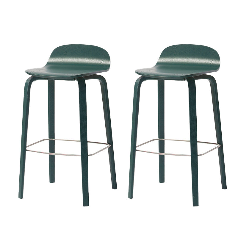 Tabouret de comptoir à dos de dossier moderne en bois tabouret de bar de café avec siège en bois et pédale