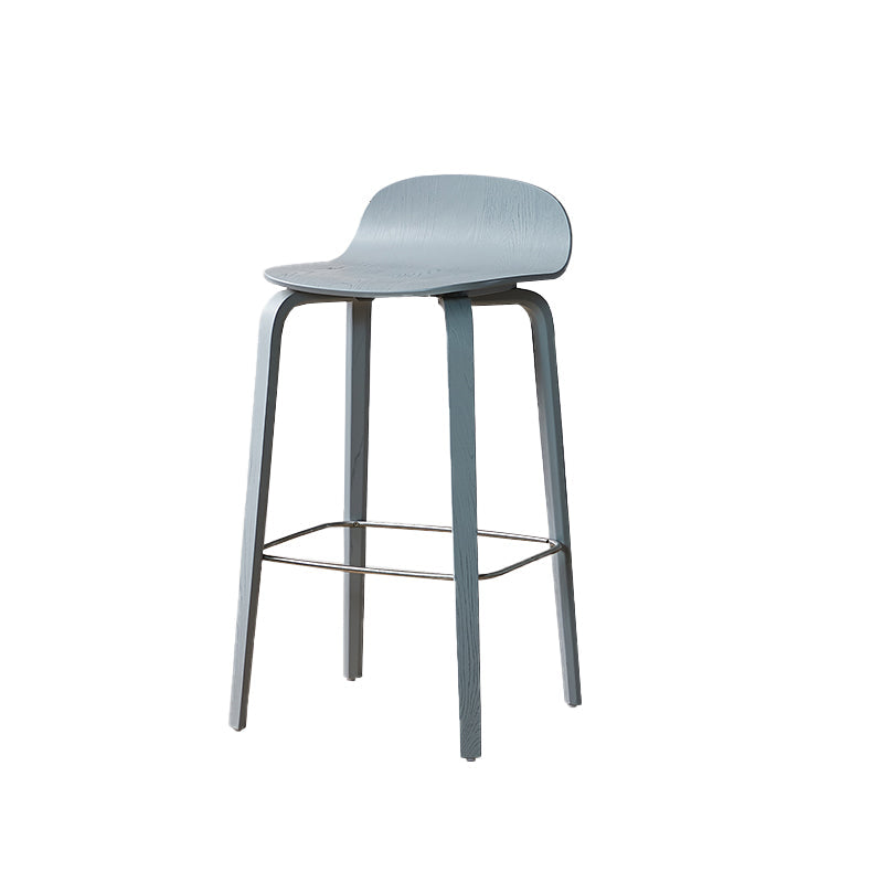 Tabouret de comptoir à dos de dossier moderne en bois tabouret de bar de café avec siège en bois et pédale