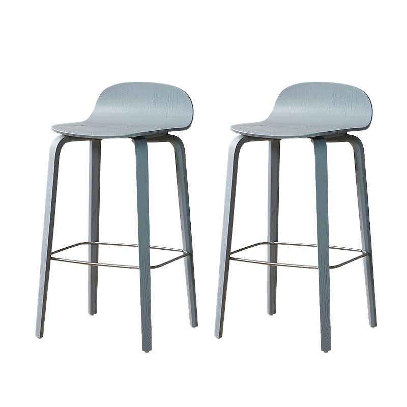 Tabouret de comptoir à dos de dossier moderne en bois tabouret de bar de café avec siège en bois et pédale