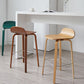 Tabouret de comptoir à dos de dossier moderne en bois tabouret de bar de café avec siège en bois et pédale