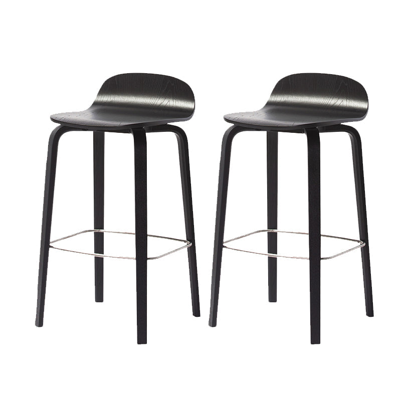 Tabouret de comptoir à dos de dossier moderne en bois tabouret de bar de café avec siège en bois et pédale