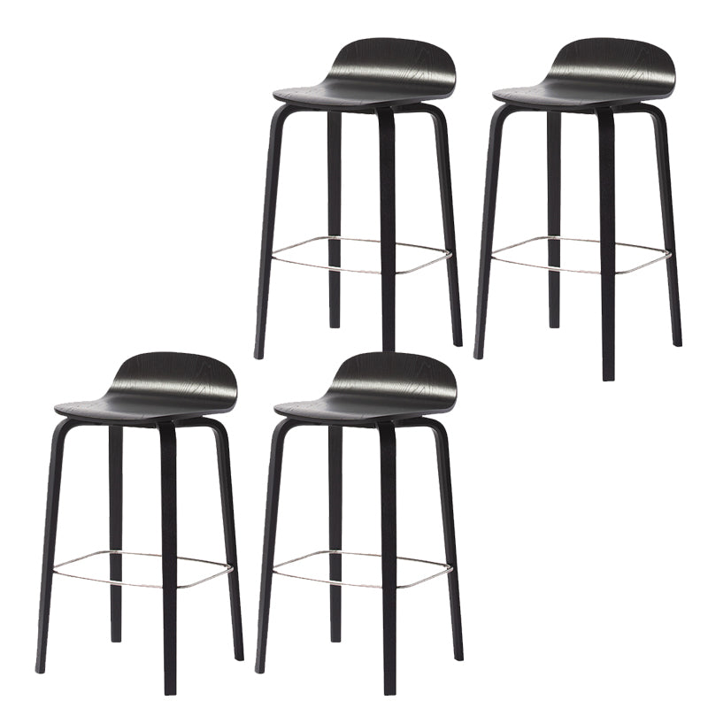 Tabouret de comptoir à dos de dossier moderne en bois tabouret de bar de café avec siège en bois et pédale