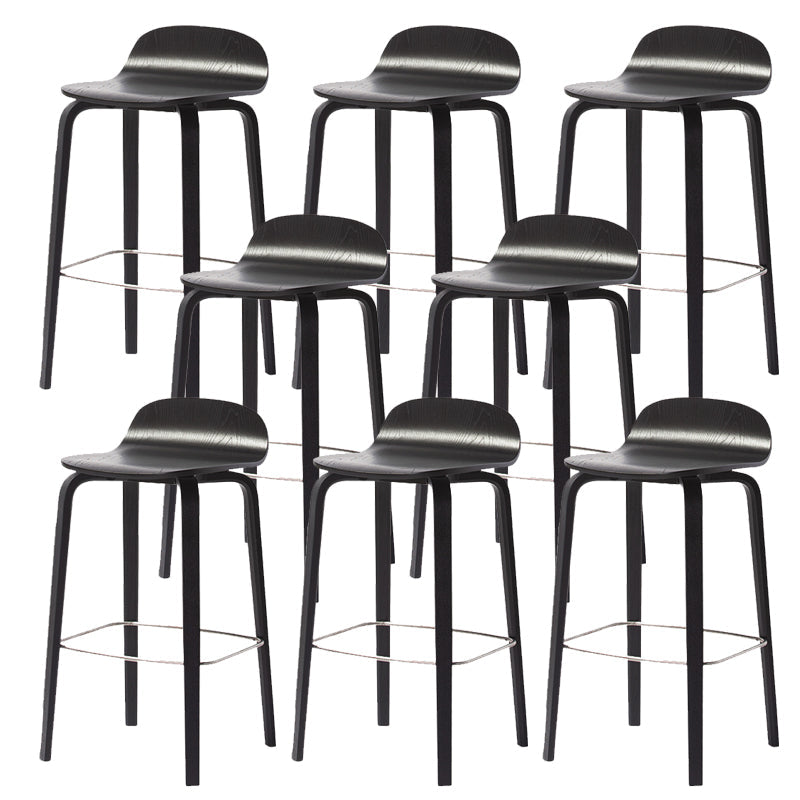 Tabouret de comptoir à dos de dossier moderne en bois tabouret de bar de café avec siège en bois et pédale