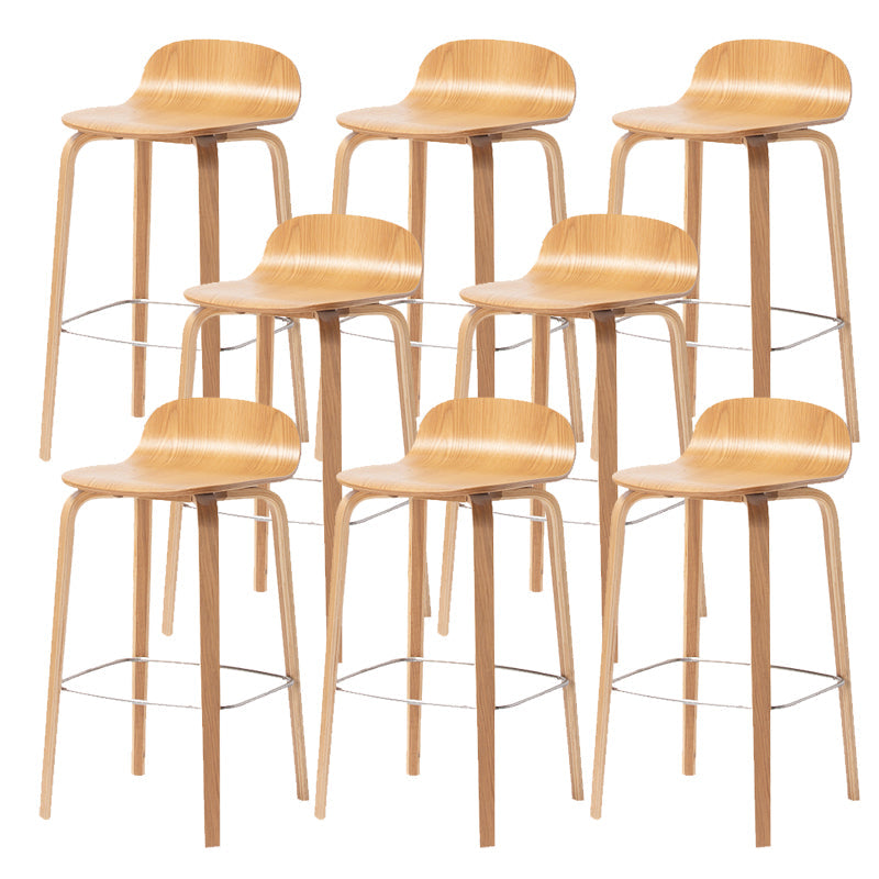 Tabouret de comptoir à dos de dossier moderne en bois tabouret de bar de café avec siège en bois et pédale