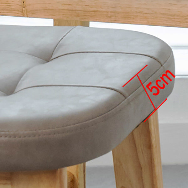 Modern Armless Backrest Counter Stool Oak Wood Cafe Bar Stool with Cushion and Pedal