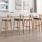 Modern Armless Backrest Counter Stool Oak Wood Cafe Bar Stool with Cushion and Pedal