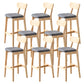 Modern Armless Backrest Counter Stool Oak Wood Cafe Bar Stool with Cushion and Pedal