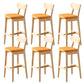 Modern Armless Backrest Counter Stool Oak Wood Cafe Bar Stool with Cushion and Pedal