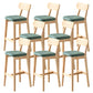 Modern Armless Backrest Counter Stool Oak Wood Cafe Bar Stool with Cushion and Pedal