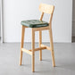 Modern Armless Backrest Counter Stool Oak Wood Cafe Bar Stool with Cushion and Pedal