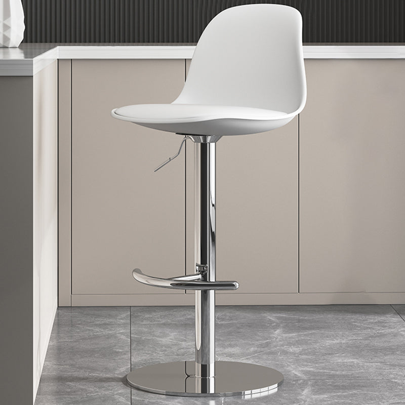 Industrial Backrest Rotatable Counter Stool Iron Cafe Bar Stool with Cushion and Pedal White 1 Piece Clearhalo 'Bar Furniture' 'Bar Stools' 'bar_stools' 'furn' 'furn_bar_stools' 'Furniture' 'Kitchen & Dining Furniture' 7016044